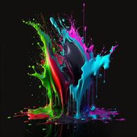 3D Color Paint Splash Texture background photo