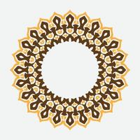Decorative line art frame for design template. Elegant vector element Eastern style, place for text. Golden outline floral border. Lace illustration for invitations and greeting cards