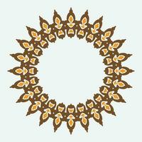 Decorative line art frame for design template. Elegant vector element Eastern style, place for text. Golden outline floral border. Lace illustration for invitations and greeting cards