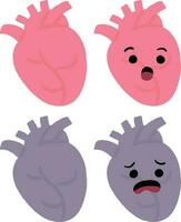 Cute Human Organ Heart Medical Anatomy Cartoon Character vector