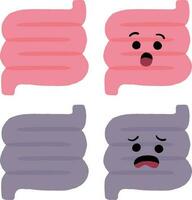 Cute Human Organ Small Intestine Medical Anatomy Cartoon Character vector