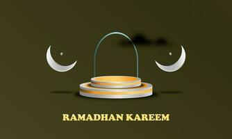 Abstract geometric background Ramadan theme with Islamic ornament crescent color pastel brown elegant simple attractive eps 10 vector