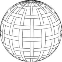 globo esfera planeta tierra con entrelazados vector