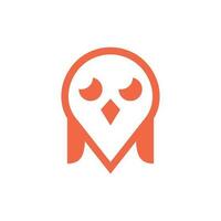 Owl pin icon simple logo vector