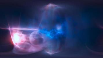 abstract lusvormige golven van lijnen van transparant iriserend gloeiend energie magisch kosmisch galactisch wind helder abstract achtergrond. video 4k, 60 fps