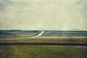 serene minimalist landscape aragon spain in winter day photo