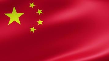 uma chinês nacional bandeira acenando, 3d animação video