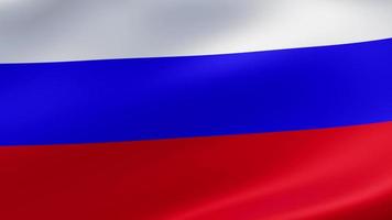 un ruso nacional bandera ondulación, 3d animación video