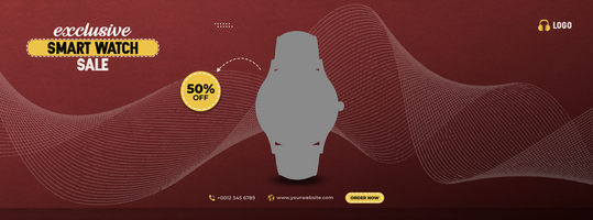 Beautiful smart watch banner psd