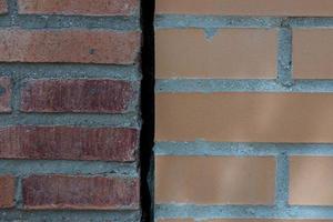 original abstract background from clay brown bricks in closeup photo