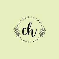 CH Initial beauty floral logo template vector