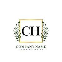 CH Initial beauty floral logo template vector