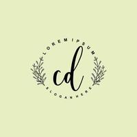CD Initial beauty floral logo template vector