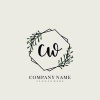 CW Initial beauty floral logo template vector