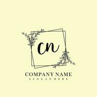 CN Initial beauty floral logo template vector