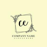 C Initial beauty floral logo template vector