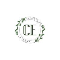 CE Initial beauty floral logo template vector