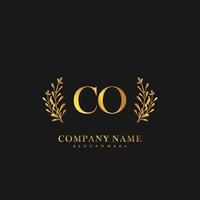 CO Initial beauty floral logo template vector