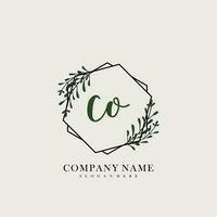 CO Initial beauty floral logo template vector