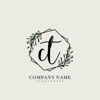 CT Initial beauty floral logo template vector