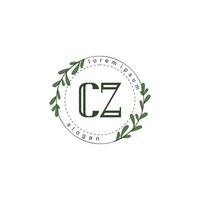 CZ Initial beauty floral logo template vector