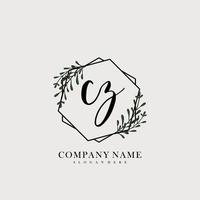 CZ Initial beauty floral logo template vector