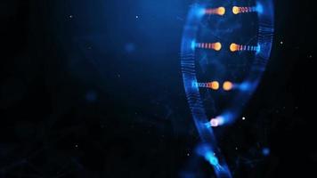 3d Animé arrière-plans de abstrait ADN double hélix avec profondeur de champ tournant video