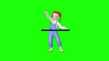 3d animation of a women dancing happily with a unique and active movement free video