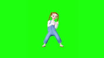 3d animación de un mujer bailando felizmente con un único y activo movimiento gratis vídeo video