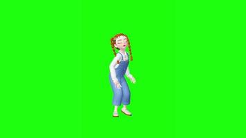 3d Animation von ein Frauen Tanzen glücklich mit ein einzigartig und aktiv Bewegung kostenlos Video