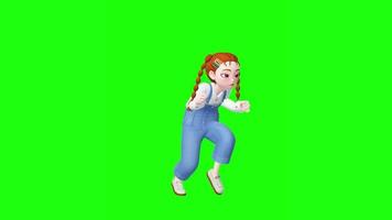 3d animación de un mujer bailando felizmente con un único y activo movimiento gratis vídeo video