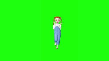 3d animation of a women dancing happily with a unique and active movement free video