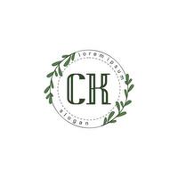 CK Initial beauty floral logo template vector
