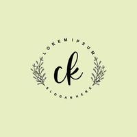 CK Initial beauty floral logo template vector