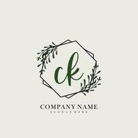 CK Initial beauty floral logo template vector