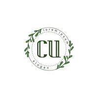 CU Initial beauty floral logo template vector