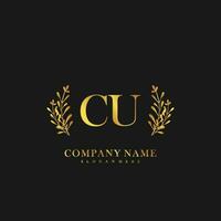 CU Initial beauty floral logo template vector