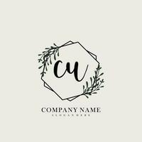 CU Initial beauty floral logo template vector