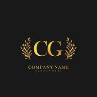 CG Initial beauty floral logo template vector