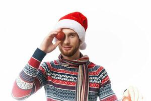 merry man christmas toys holiday emotions light background photo