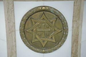 gilded Orthodox religious symbols in close-up in Podlasie, Poland photo