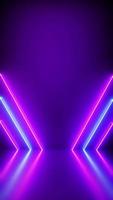 Neon Background Abstract Blue And Pink with Light Shapes line diagonals on colorful and reflective floor, party and concert concept. video