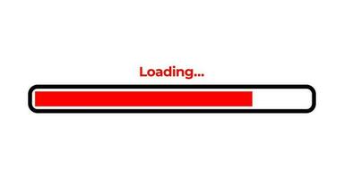 Black and red loading bar icon. Software or program update status. Horizontal progress bar. vector