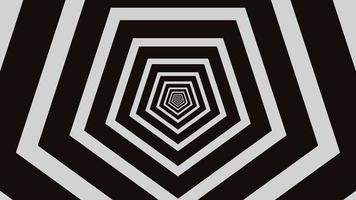 Pentagon Tunnel Seamless Infinite Looping Animation Abstract Background Motion Alpha channel. Trippy Infinite Polystar poligon rotation looping. Geometric hexagonal Sci Fi tunnel background. video