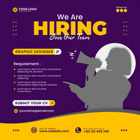 We Are Hiring Job Media Social Post Template psd