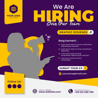 We Are Hiring Job Media Social Post Template psd