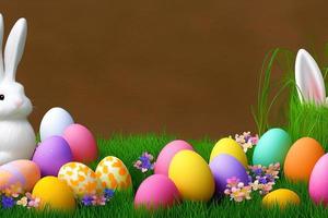 Easter Background, Happy Easter Background, Easter Day Background, Easter Bunny, Easter Egg, Ai photo