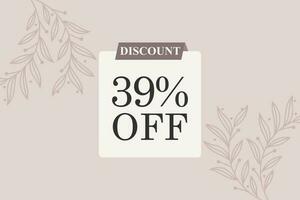 39 percent Sale and discount labels. price off tag icon flat design. vector