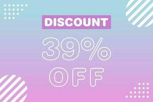 39 percent Sale and discount labels. price off tag icon flat design. vector