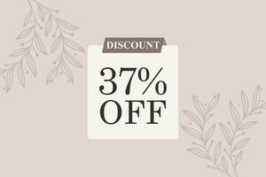 37 percent Sale and discount labels. price off tag icon flat design. vector